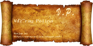 Váray Polina névjegykártya